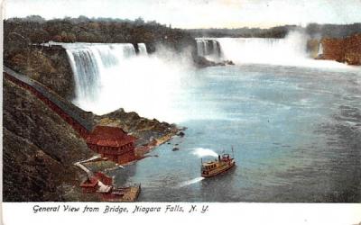 General View from Bridge Niagara Falls, New York Postcard