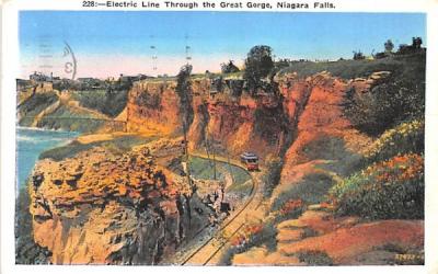 Electric Line through the Great Gorge Niagara Falls, New York Postcard
