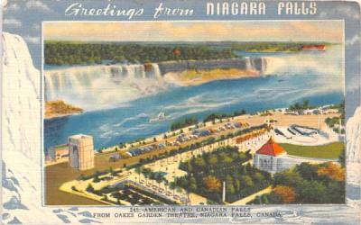 American & Canadian Falls Niagara Falls, New York Postcard