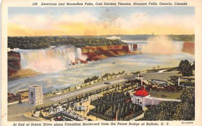 American & Horseshoe Falls Niagara Falls, New York Postcard