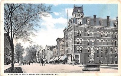 West Side of South Broad Street Norwich, New York Postcard
