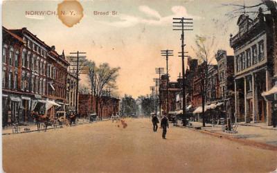 Broad Street Norwich, New York Postcard