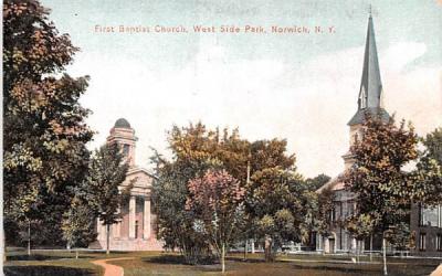 First Baptist Church Norwich, New York Postcard