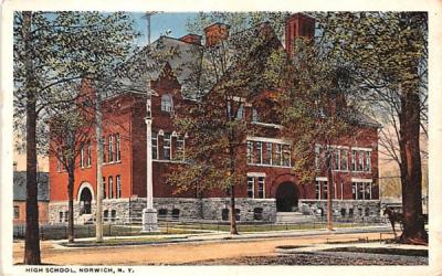 High School Norwich, New York Postcard