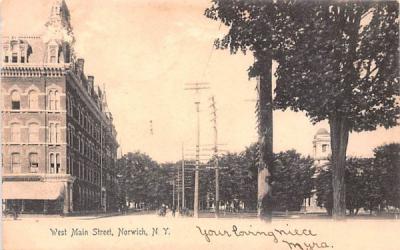 West Main Street Norwich, New York Postcard