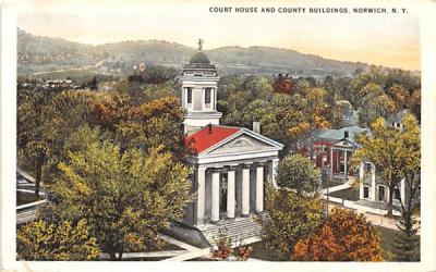 Court House & County Buildings Norwich, New York Postcard