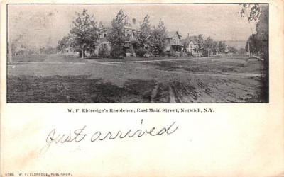 WF Eldredge's Residence Norwich, New York Postcard