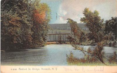 Rexford St Bridge Norwich, New York Postcard