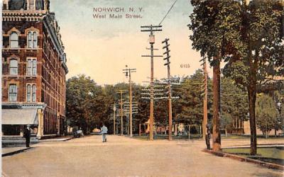 West Main Street Norwich, New York Postcard