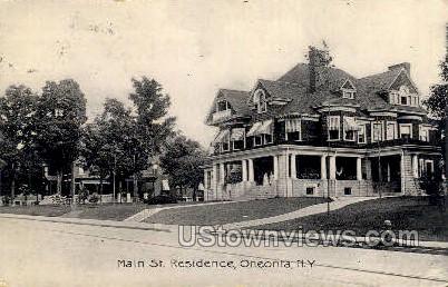 Main St. Residence - Oneonta, New York NY Postcard