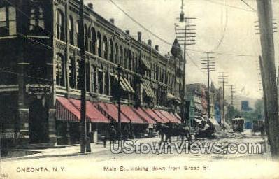 Main St. - Oneonta, New York NY Postcard