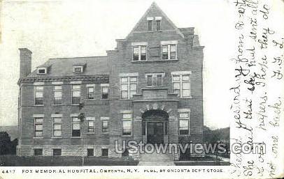 Fox Memorial Hospital - Oneonta, New York NY Postcard