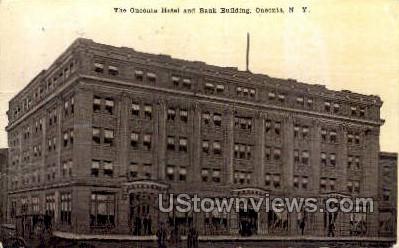 Oneonta Hotel & Bank Bldg - New York NY Postcard