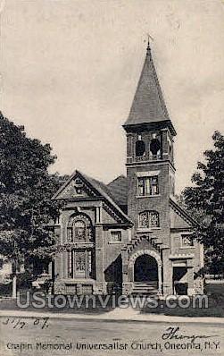 Chpin Memorial Universalist Church - Oneonta, New York NY Postcard