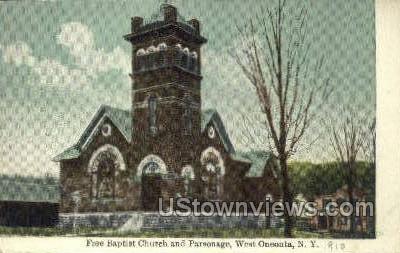 Free Baptist Church & Parsonage - Oneonta, New York NY Postcard