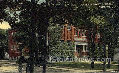 Center Street School - Oneonta, New York NY Postcard