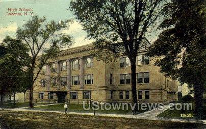 High School, Oneonta - New York NY Postcard