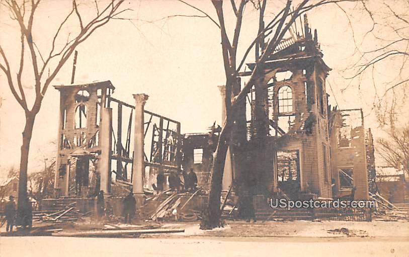 Fire Damage - Oneonta, New York NY Postcard