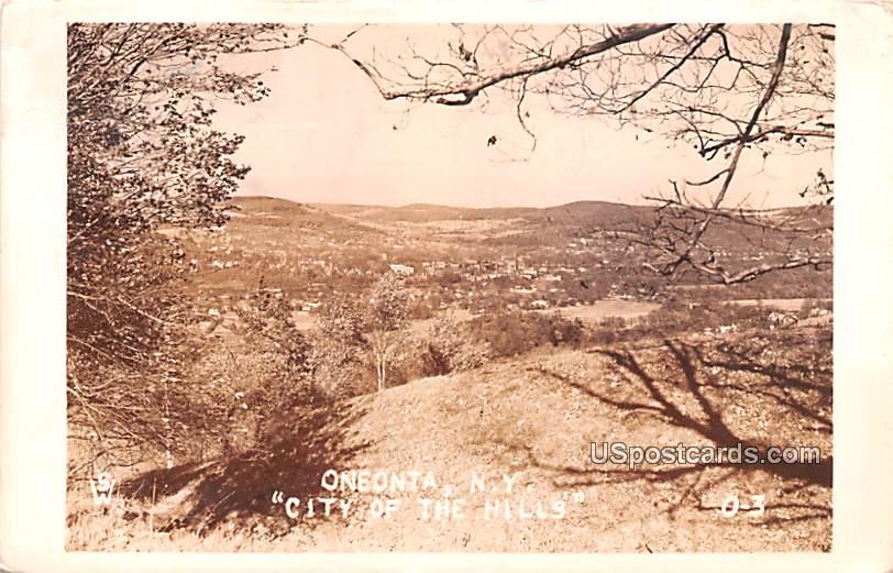 City of the Hills - Oneonta, New York NY Postcard