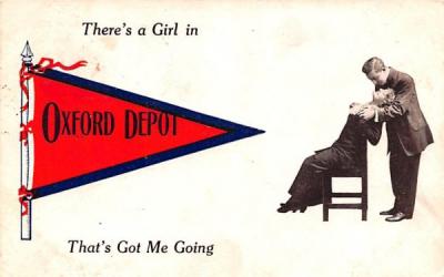 There's a Girl Oxford Depot, New York Postcard