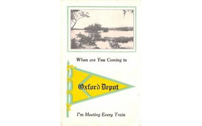 When are You Coming Oxford Depot, New York Postcard