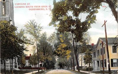 Caroline Street Ogdensburg, New York Postcard