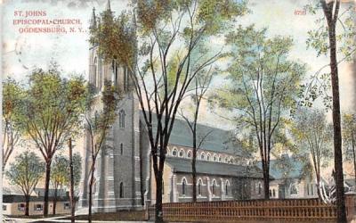 St Johns Episcopal Church Ogdensburg, New York Postcard
