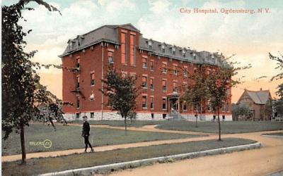 City Hospital Ogdensburg, New York Postcard