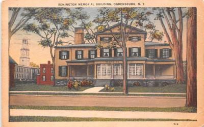 Remington Memorial Building Ogdensburg, New York Postcard