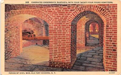 Casemates Underneath Ramparts Old Fort Niagara, New York Postcard