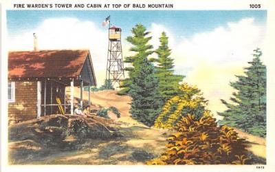 Fire Warden's Tower & Cabin Old Forge, New York Postcard