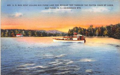 US Mail Boat Old Forge, New York Postcard