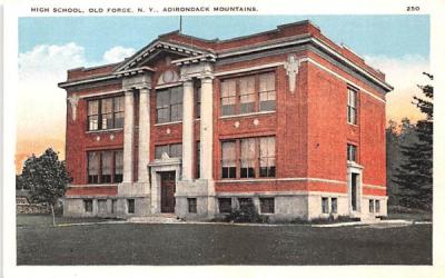 High School Old Forge, New York Postcard