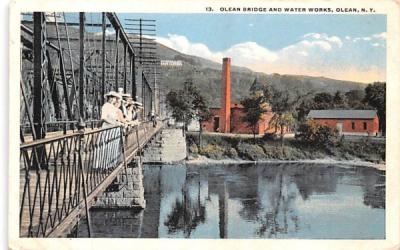 Olean Bridge & Water Works New York Postcard