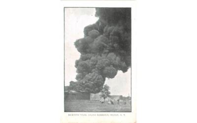Burning Tank Olean, New York Postcard