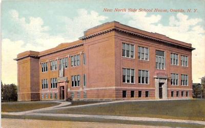 New North Side School House Oneida, New York Postcard