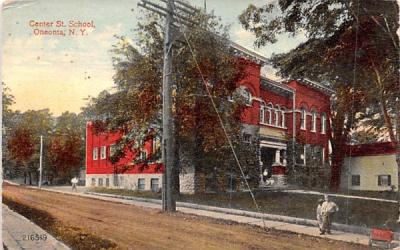 Center Street School Oneonta, New York Postcard