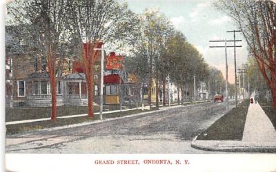 Grand Street Oneonta, New York Postcard