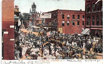 Busy Day Oneonta, New York Postcard