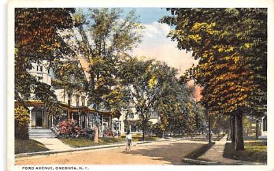 Ford Avenue Oneonta, New York Postcard