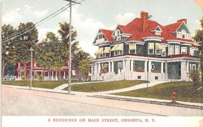 Residence on Main Street Oneonta, New York Postcard