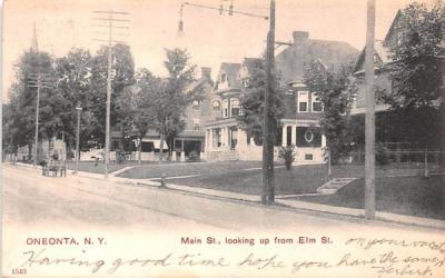 Main Street Oneonta, New York Postcard