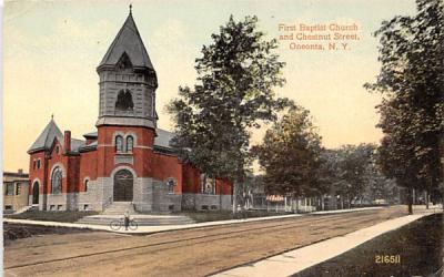 First Baptist Church Oneonta, New York Postcard