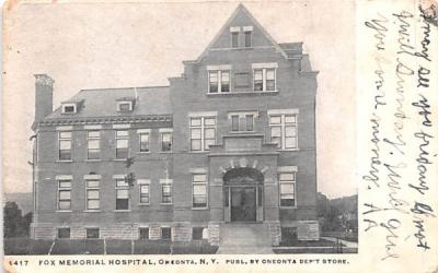 Fox Memorial Hospital Oneonta, New York Postcard