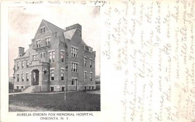 Aurelia Osborn Fox Memorial Hospital Oneonta, New York Postcard