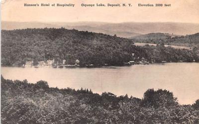 Hanson's Hotel of Hospitality Oquaga Lake, New York Postcard