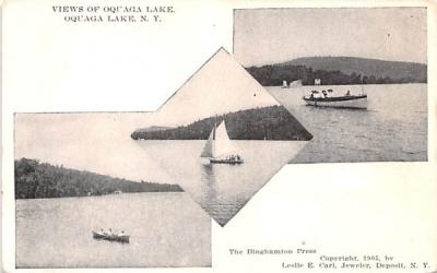 Views on the Lake Oquaga Lake, New York Postcard