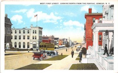 West First Street Oswego, New York Postcard