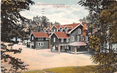 Five Mile Point Inn & Drive Otsego Lake, New York Postcard