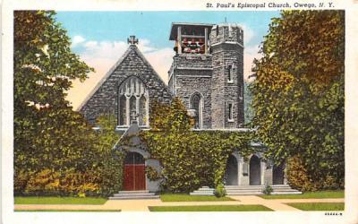 St Paul's Episcopal Church Owego, New York Postcard